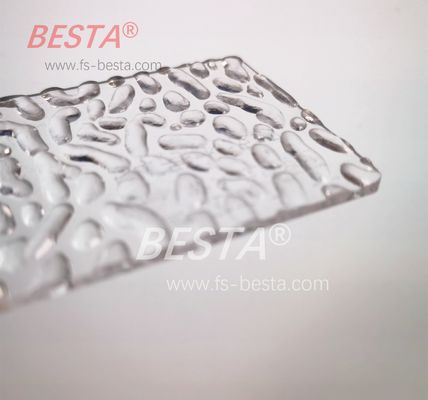 Extruded Textured Clear Acrylic Sheet PMMA Stone Grain Decorative Acrylic Panels