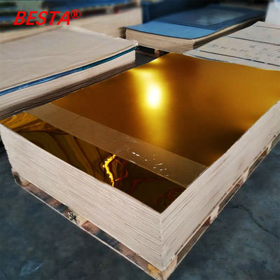 PMMA Mirror Acrylic Sheets Gold Plexiglass Sheets High Light Transmission